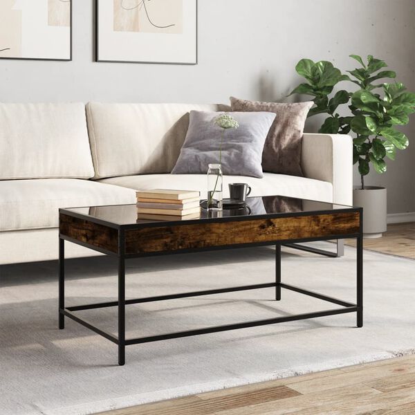vidaXL Couchtisch mit Infinity-LED R&auml;uchereiche 90x50x41 cm