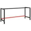 vidaXL Werkbankgestell Mattschwarz und Mattrot 180x57x79 cm Metall
