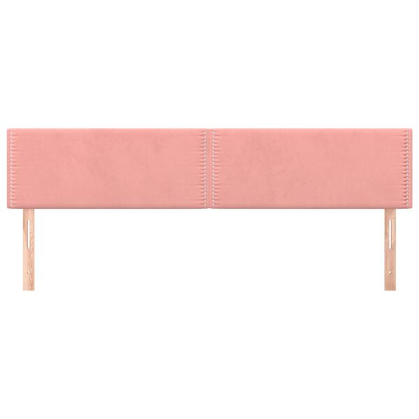 vidaXL Kopfteile 2 Stk. Rosa 80x5x78/88 cm Samt
