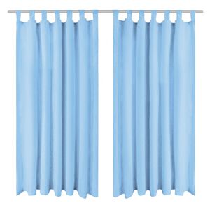 vidaXL Vorh&auml;nge Mikro-Satin 2 Stk. mit Schlaufen 140 x 175 cm T&uuml;rkis