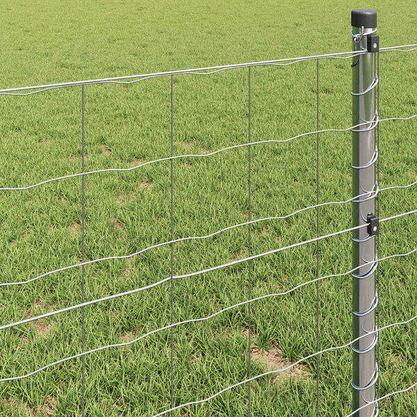 vidaXL Eurozaun Silber 0,4 x 10 m Feuerverzinktes Eisen