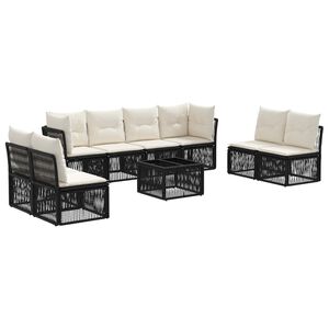 vidaXL Gartensofa-set 9 Stk. Schwarz Poly-Rattan