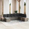 vidaXL Gartensofa-set mit Kissen 8 pcs Grau Poly Rattan