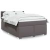 vidaXL Boxspringbett mit Matratze Grau 160x200 cm Kunstleder