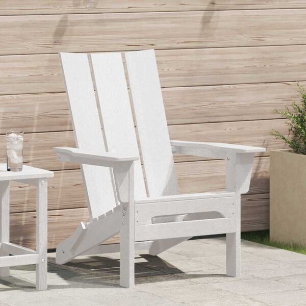 vidaXL Klappbarer Adirondack-Stuhl Weiß 74.5 x 80.5 x 90cm HDPE