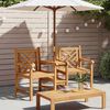vidaXL Outdoor-Stühle Braun 152 x 63 x 89 cm Teak-Massivholz