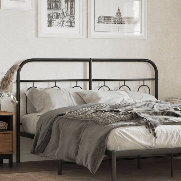 vidaXL Ersatz-Kopfteil Metall Schwarz 140 cm