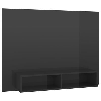 vidaXL TV-Wandschrank Hochglanz-Grau 120x23,5x90 cm Holzwerkstoff