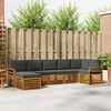 vidaXL Ecksofa Set 7 pcs Natur und Anthrazit Massivholz Akazie