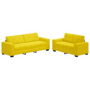 vidaXL Sofa 2 pcs Gelb 221 x 80 x 80 cm Stoff