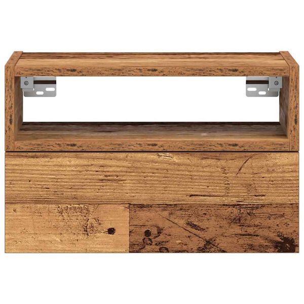 vidaXL Wand-Nachttische 2 Stk. Altholz-Optik 45x26x28,5 cm