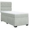 vidaXL Boxspringbett mit Matratze Hellgrau 80x200 cm Samt