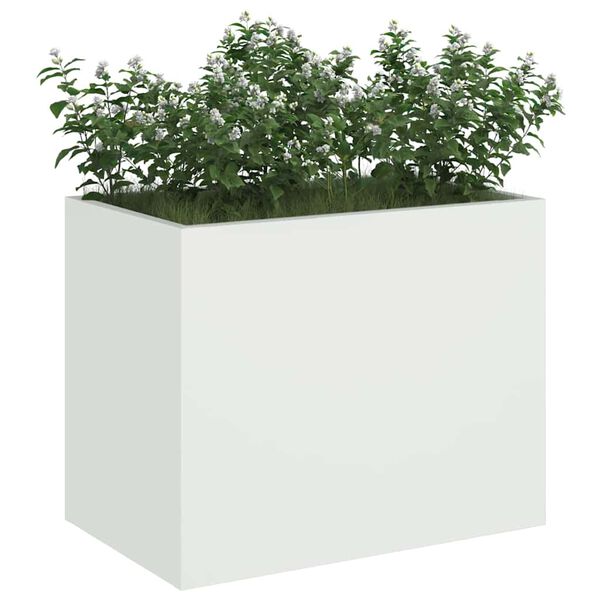 vidaXL Garten-Pflanzgef&auml;&szlig; Wei&szlig; 50 x 32 x 40 cm Kaltgewalzter Stahl