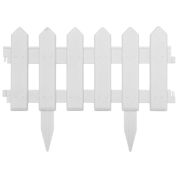 vidaXL Rasenkanten 25 Stk. Weiß 10 m PP