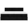 vidaXL Ottoman-Bett mit Matratzen & LEDs Schwarz 200x200 cm Stoff