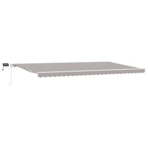 vidaXL Ausziehbare Markise Hellgrau 600 x 350 cm Stoff und Aluminium