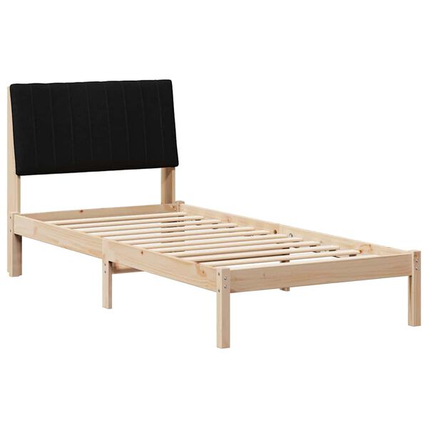vidaXL Bettrahmen mit Kopfteil Braun 90 x 190 cm Massives Kiefernholz