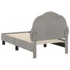 vidaXL Kinderbettgestell mit Kopfteil Hellgrau 70 x 140 cm Samt