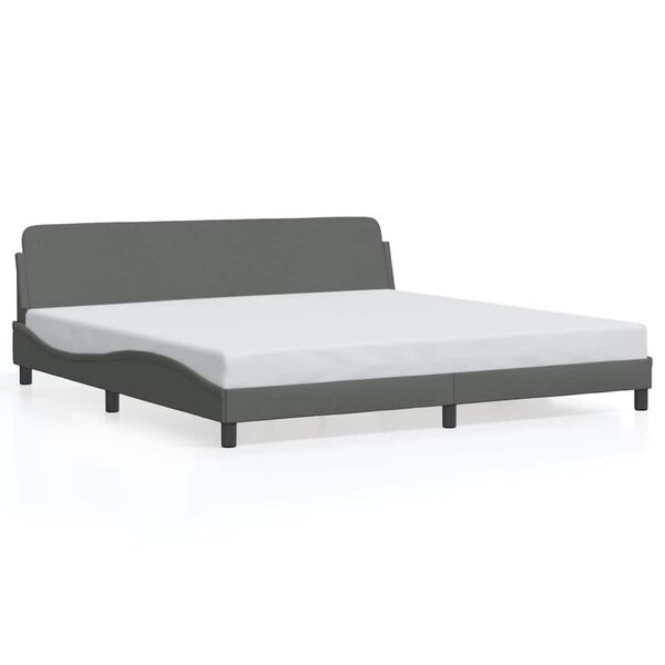 vidaXL Bettgestell "Dover" Dunkelgrau 200x200 cm Stoff