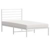 vidaXL Bettgestell mit Kopfteil Metall Wei&szlig; 100x190 cm