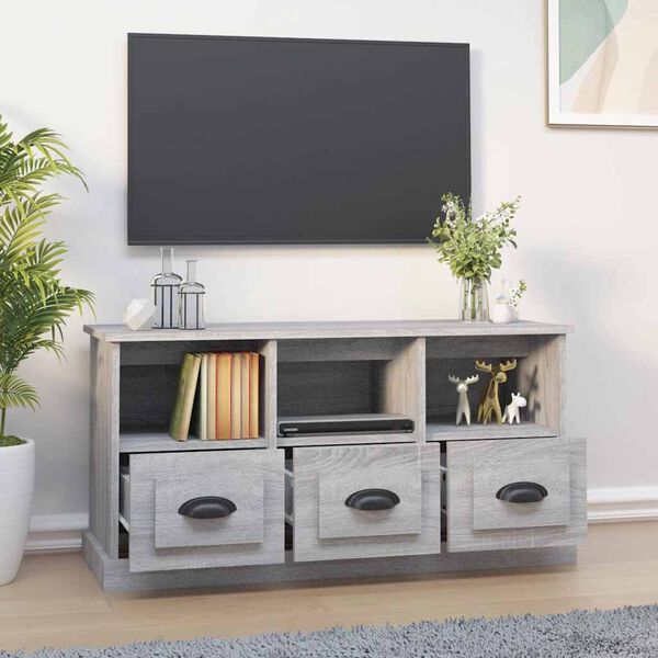 vidaXL TV-Schrank Grau Sonoma 100x35x50 cm Holzwerkstoff