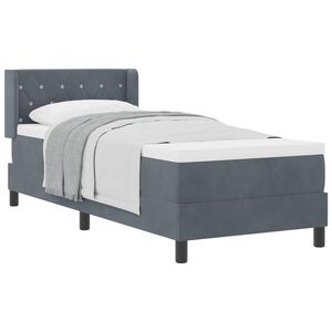 vidaXL Boxspringbett mit Kopfteil Dunkelgrau 200 x 80 cm Samt
