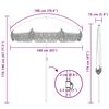 vidaXL Strandparasol Grau und Wei&szlig; 160 x 160 x 196 cm