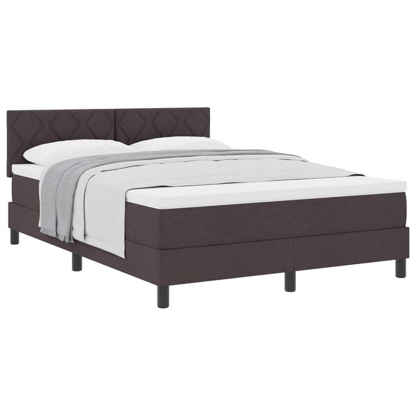 vidaXL Boxspringbett mit Matratze Dunkelbraun 140 x 190 cm Stoff