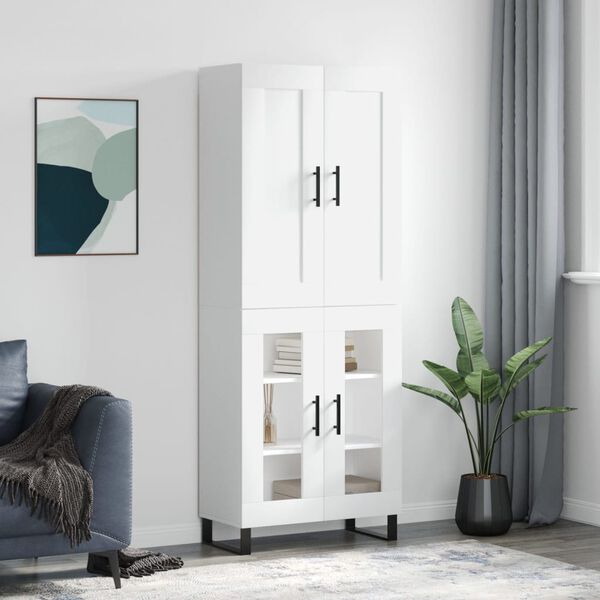 vidaXL Highboard Wei&szlig; 69,5x34x180 cm Holzwerkstoff