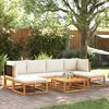 vidaXL 7-tlg. Gartensofa-Set mit Kissen Holz Akazie & Rattan