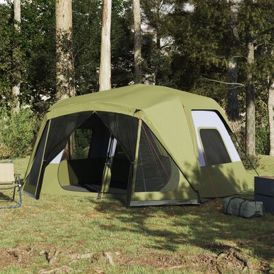 vidaXL Campingzelt 10 Personen Grün Wasserfest