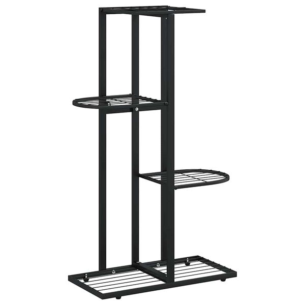 vidaXL Blumenst&auml;nder 4-Etagen 43x22x76 cm Schwarz Metall