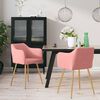 vidaXL Esszimmerst&uuml;hle 2 Stk. Rosa Samt