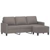 vidaXL 3-Sitzer-Sofa mit Hocker Taupe 180 cm Stoff