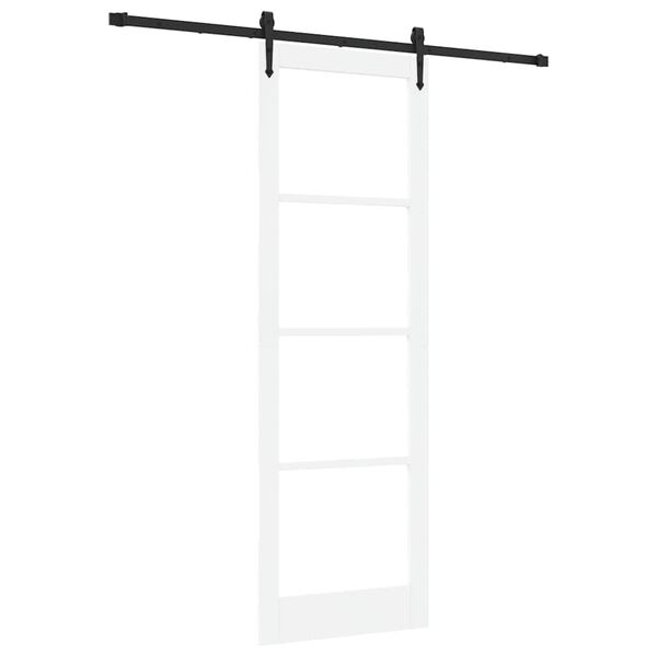 vidaXL Schiebet&uuml;r Wei&szlig; und Schwarz 78 x 232 cm