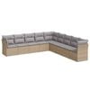 vidaXL 9-tlg. Garten-Sofagarnitur mit Kissen Beige Poly Rattan