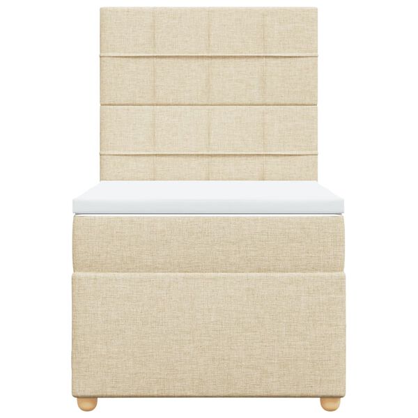 vidaXL Boxspringbett mit Matratze Creme 80x200 cm Stoff