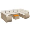 vidaXL 10-tlg. Garten-Sofagarnitur mit Kissen Beige Poly Rattan