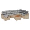 vidaXL Gartensofa-set 9 stk. Beige Poly Rattan