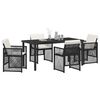 vidaXL Garten Essgruppe 5 pcs Schwarz Poly-Rattan