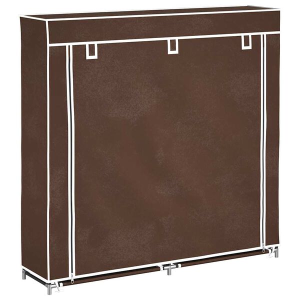 vidaXL Stoff Schuhschrank mit Abdeckung 115 x 28 x 110 cm Braun