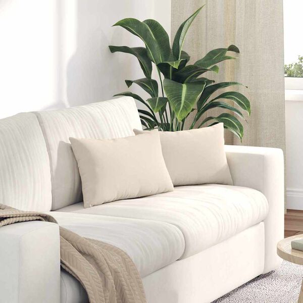 vidaXL Sofakissen 2 St&uuml;ck Beige 50 x 30 cm Stoff
