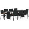vidaXL Garten Essgruppe 9 Stk. Schwarz Poly-Rattan