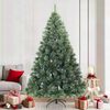 vidaXL K&uuml;nstlicher Scharnier-Weihnachtsbaum schneebedeckt Gr&uuml;n 210 cm
