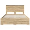 vidaXL Bettrahmen mit Kopfteil Sonoma-Eiche 140 x 190 cm Holzwerkstoff