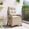 vidaXL Liegestuhl mit Kissen Beige 56 x 66 x 95 cm Poly-Rattan