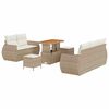 vidaXL Gartensofa-set 8 stk. 5-Sitzanzahl Beige und Creme Poly-Rattan