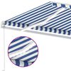 vidaXL Markise Manuell Einziehbar mit LED 350x250 cm Blau Wei&szlig;