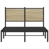 vidaXL Metallbett ohne Matratze Sonoma-Eiche 120x200 cm