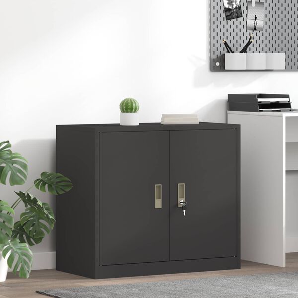vidaXL Aufbewahrungsschrank Schwarz 80 x 40 x 70 cm Stahl